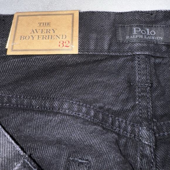 Polo Ralph Lauren Beaded Southwestern Avery Boyfriend Jeans Black 32R Aztec Boho - Picture 10 of 16